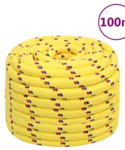 vidaXL Boottouw 20 mm 100 m polypropyleen geel