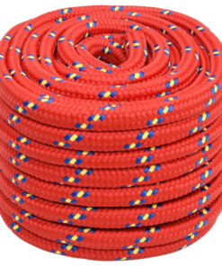 vidaXL Boottouw 20 mm 100 m polypropyleen rood