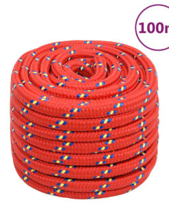 vidaXL Boottouw 20 mm 100 m polypropyleen rood