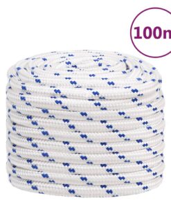 vidaXL Boottouw 20 mm 100 m polypropyleen wit