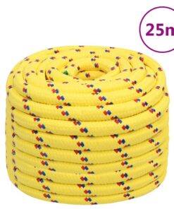 vidaXL Boottouw 20 mm 25 m polypropyleen geel