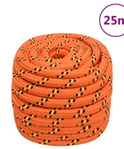 vidaXL Boottouw 20 mm 25 m polypropyleen oranje