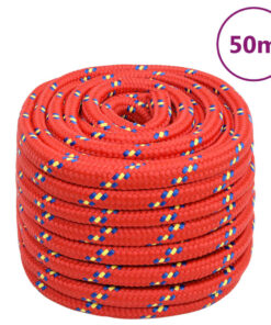 vidaXL Boottouw 20 mm 50 m polypropyleen rood