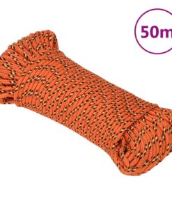 vidaXL Boottouw 3 mm 50 m polypropyleen oranje