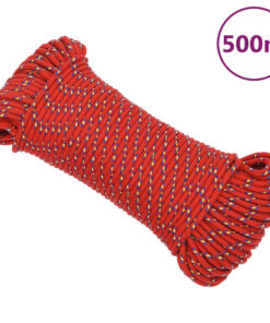 vidaXL Boottouw 3 mm 500 m polypropeen rood