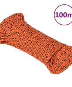 vidaXL Boottouw 4 mm 100 m polypropyleen oranje