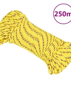 vidaXL Boottouw 4 mm 250 m polypropyleen geel