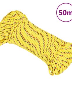 vidaXL Boottouw 4 mm 50 m polypropyleen geel