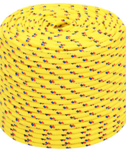 vidaXL Boottouw 6 mm 100 m polypropyleen geel