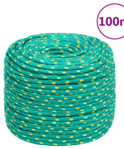 vidaXL Boottouw 6 mm 100 m polypropyleen groen