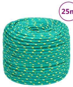 vidaXL Boottouw 6 mm 25 m polypropyleen groen