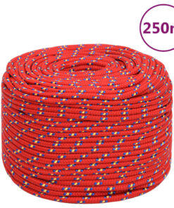 vidaXL Boottouw 6 mm 250 m polypropyleen rood