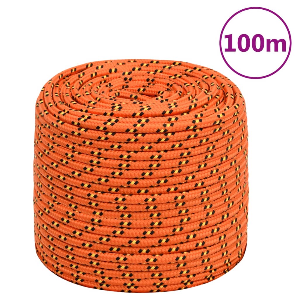 vidaXL Boottouw 8 mm 100 m polypropyleen oranje