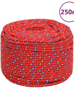 vidaXL Boottouw 8 mm 250 m polypropyleen rood
