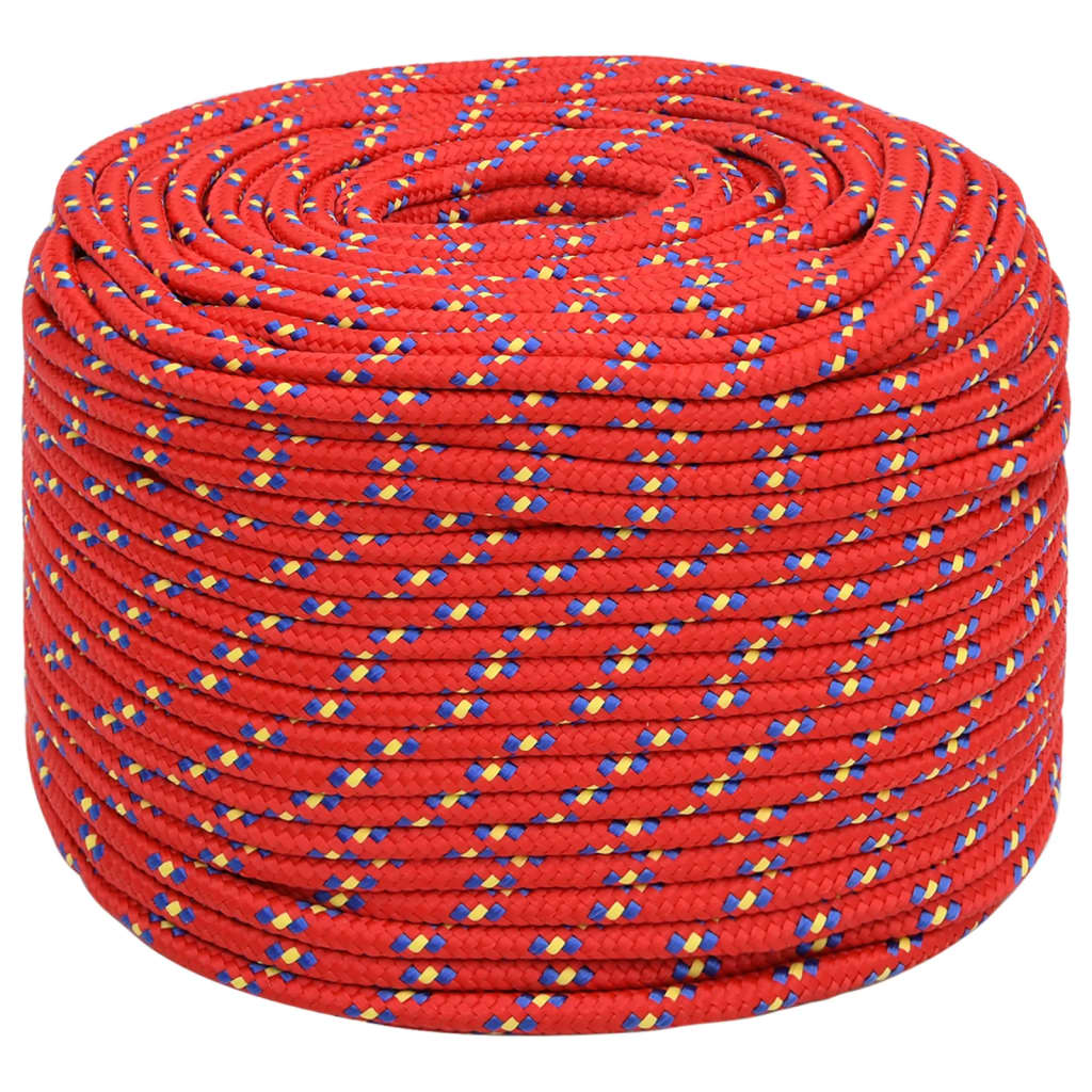 vidaXL Boottouw 8 mm 50 m polypropyleen rood