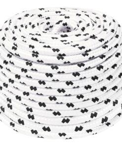 vidaXL Boottouw gevlochten 10 mmx25 m polyester wit