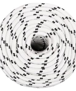 vidaXL Boottouw gevlochten 12 mmx100 m polyester wit