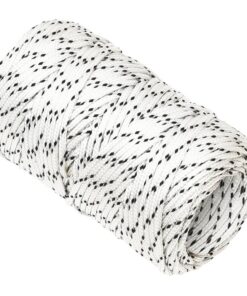 vidaXL Boottouw gevlochten 2 mmx25 m polyester wit