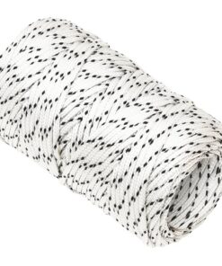 vidaXL Boottouw gevlochten 2 mmx50 m polyester wit