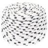 vidaXL Boottouw gevlochten 6 mmx25 m polyester wit