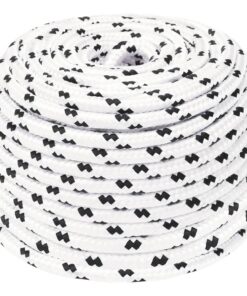 vidaXL Boottouw gevlochten 8 mmx100 m polyester wit4