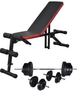vidaXL Buikspierbank met halterset verstelbaar 60