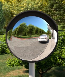 vidaXL Buiten Convex Verkeersspiegel Zwart Ø45 cm Polycarbonaat