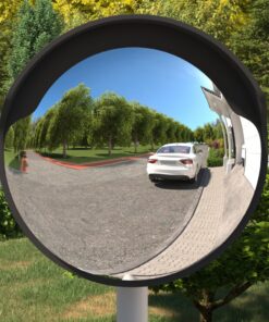 vidaXL Buiten Convex Verkeersspiegel Zwart Ø60 cm Polycarbonaat
