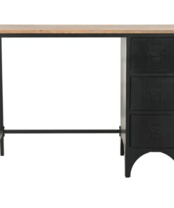 vidaXL Bureau 100x50x76 cm massief vurenhout en staal