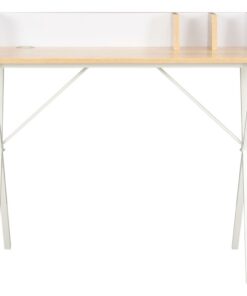 vidaXL Bureau 80x50x84 cm wit en natuurlijk