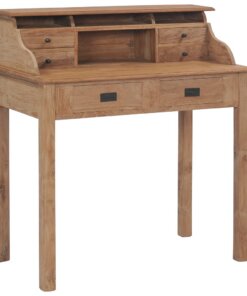 vidaXL Bureau 90x50x100 cm massief teakhout