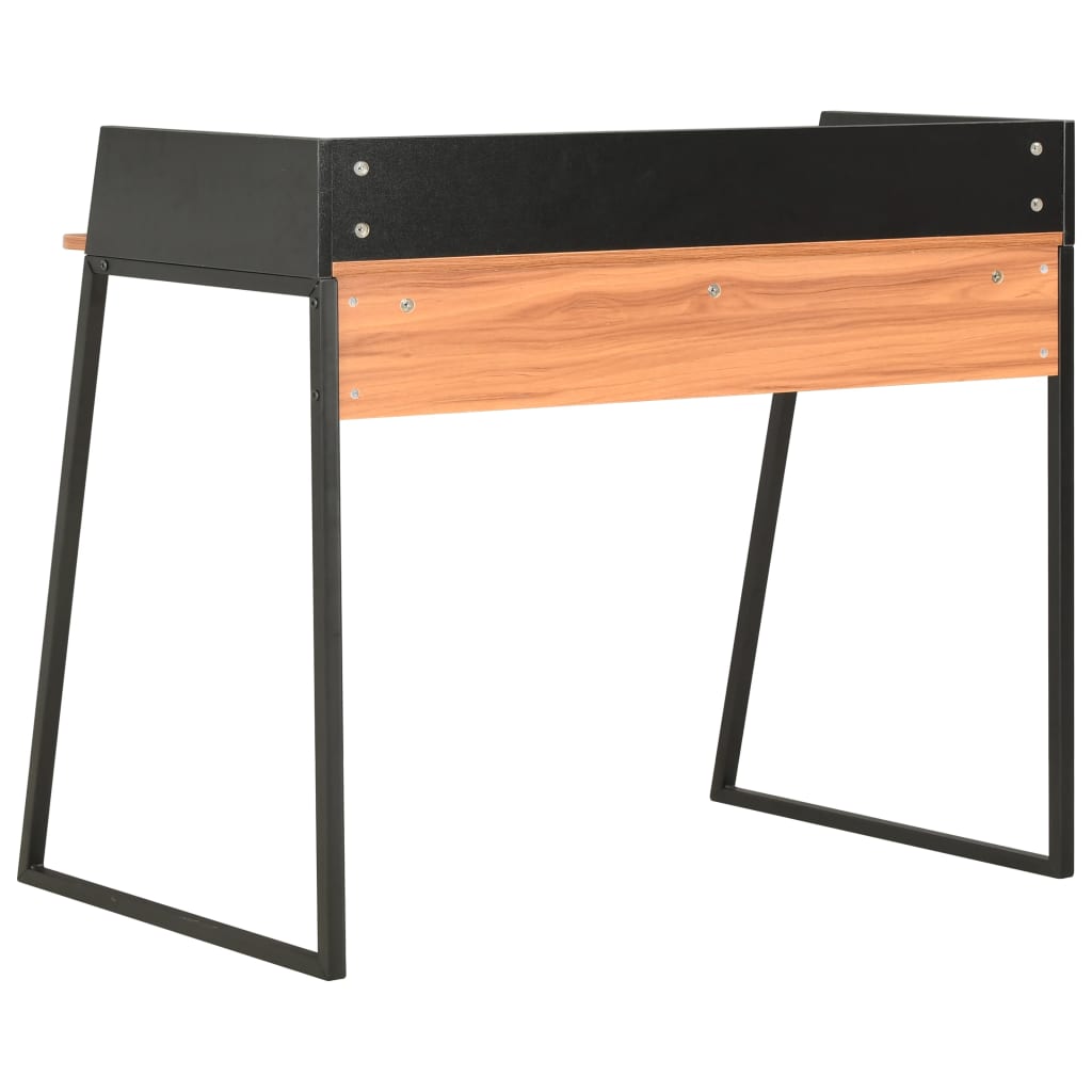 vidaXL Bureau 90x60x88 cm zwart en bruin - Afbeelding 4
