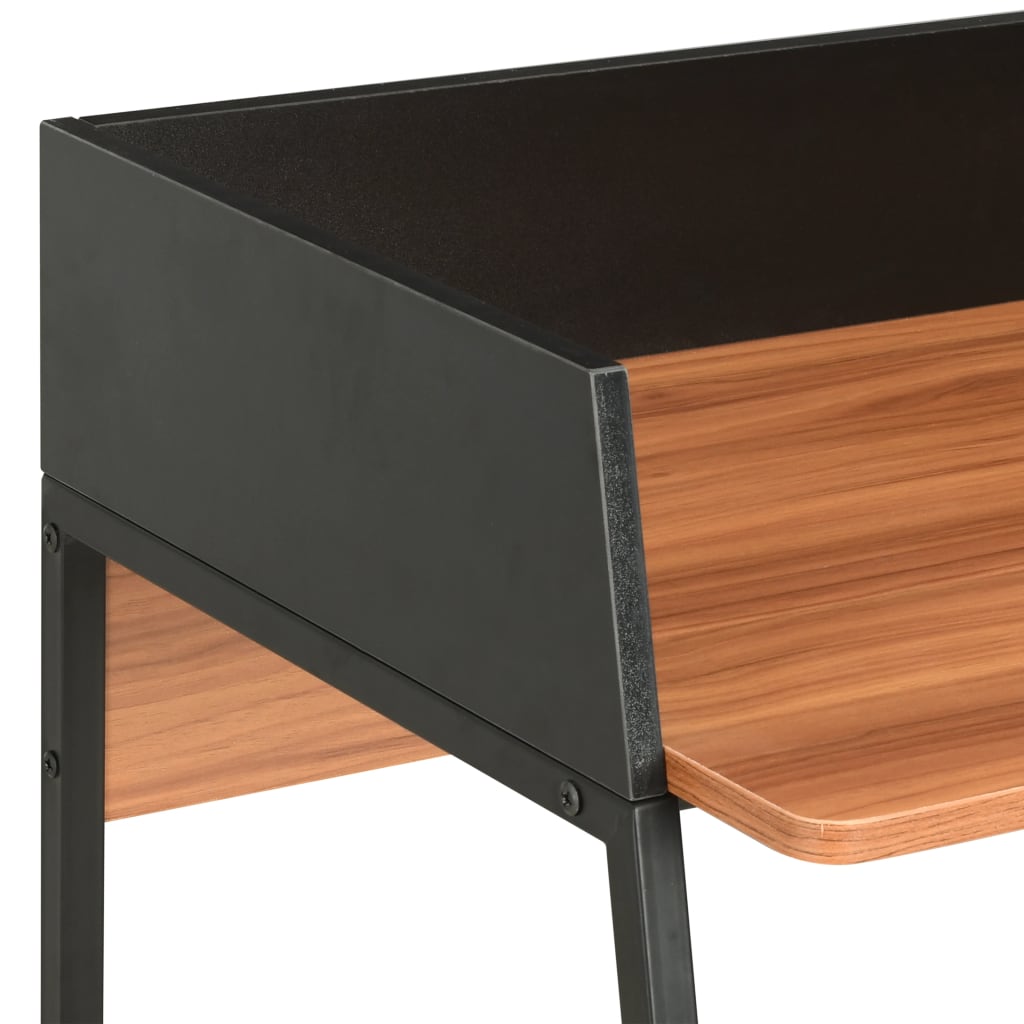 vidaXL Bureau 90x60x88 cm zwart en bruin - Afbeelding 5