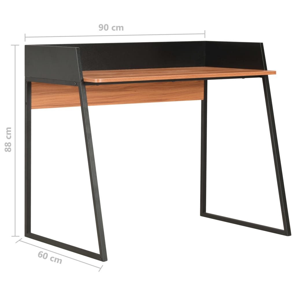 vidaXL Bureau 90x60x88 cm zwart en bruin - Afbeelding 7