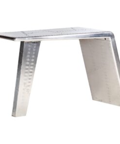 vidaXL Bureau luchtvaartstijl 112x50x76 cm metaal zilverkleurig