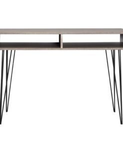 vidaXL Bureau met 2 compartimenten grijs