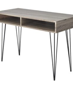 vidaXL Bureau met 2 compartimenten grijs