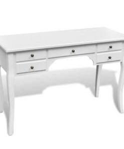 vidaXL Bureau met gebogen poten en 5 lades Franse stijl