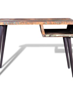 vidaXL Bureau met ijzeren poten gerecycled hout