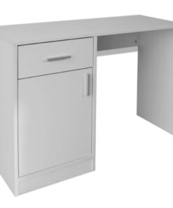 vidaXL Bureau met lade en kastje 100x40x73 cm wit