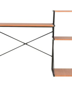vidaXL Bureau met schap 116x50x93 cm zwart en bruin