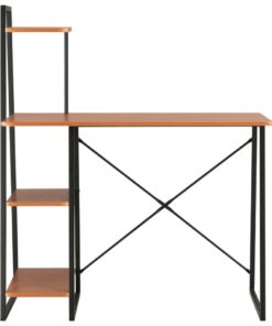 vidaXL Bureau met schappen 102x50x117 cm zwart en bruin