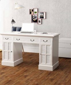 vidaXL Bureau ministre wit 140x48x80 cm