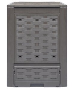 vidaXL Compostbakken 2 st 600 L 60x60x83 cm kunststof rattan bruin