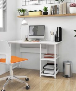 vidaXL Computerbureau 105x50x72 cm MDF en metaal wit