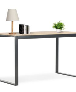 vidaXL Computerbureau 120x60x70 cm zwart en eikenkleurig