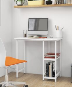 vidaXL Computerbureau 80x40x72 cm MDF en metaal wit