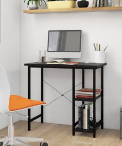 vidaXL Computerbureau 80x40x72 cm MDF en metaal zwart