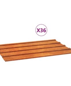 vidaXL Dakpanelen 36 st 60x44 cm cortenstaal roestig