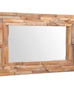 vidaXL Decoratieve spiegel rechthoekig 90x60 cm teakhout
